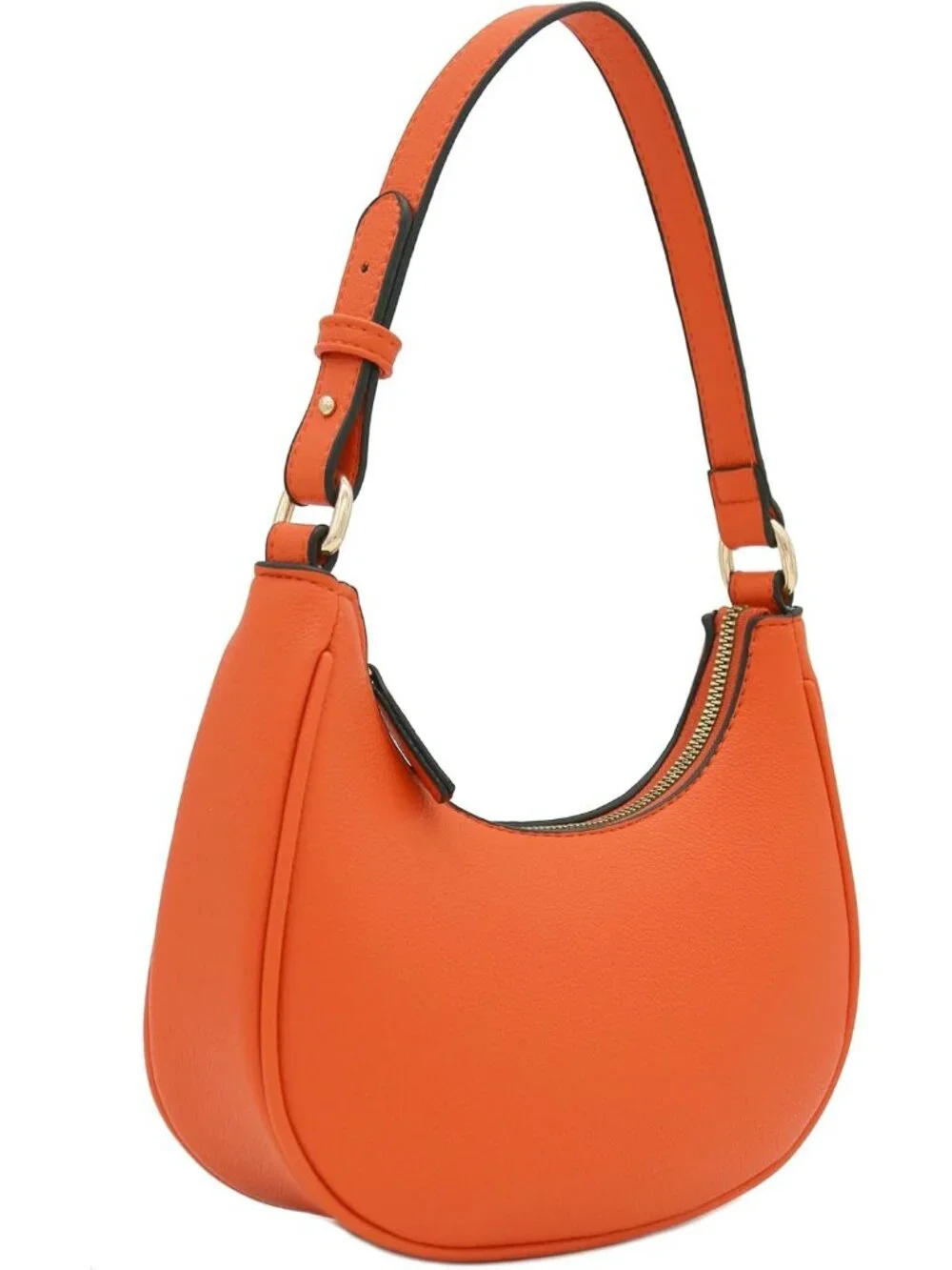 Women Burnt Orange Small Crescent For Trendy Underarm Purse Zipper Shoulder Bag